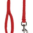 Smycz linka pleciona czerwona 220cm
